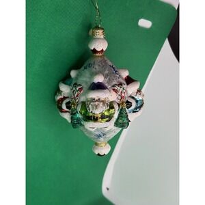 VTG Christopher Radko CIRCLE OF  Santa's & Presents Christmas Ornament Snow Tree